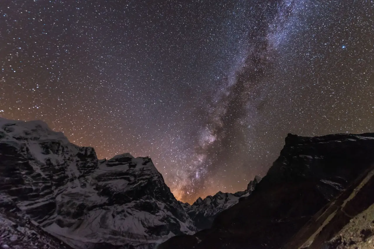 Mera Peak under starry Himalayan skies.