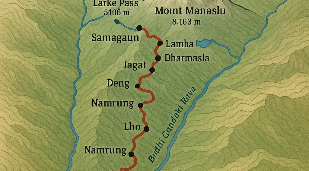Manaslu circuit karte