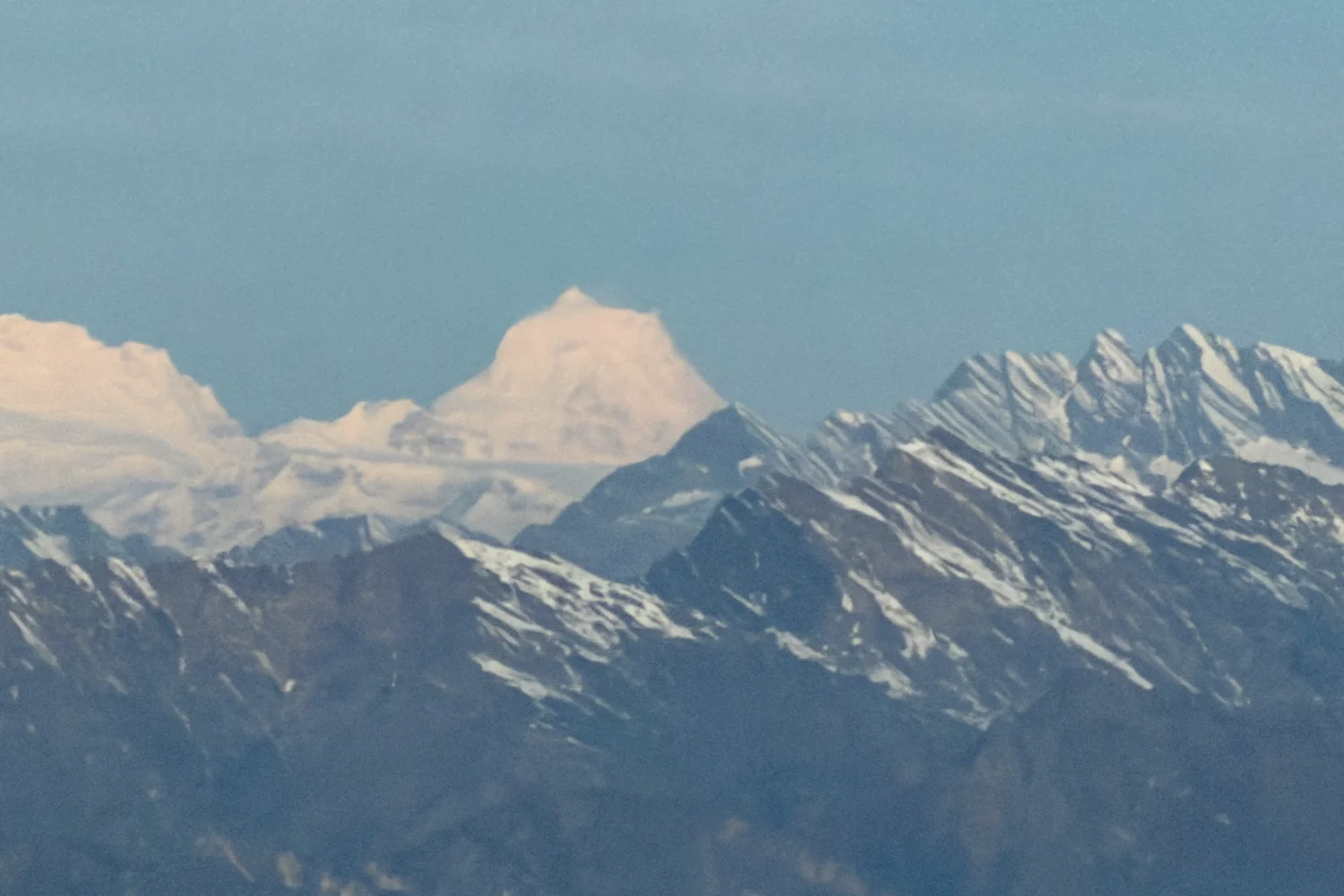 view of mount manaslu from buddha bihar during gosaikunda trek