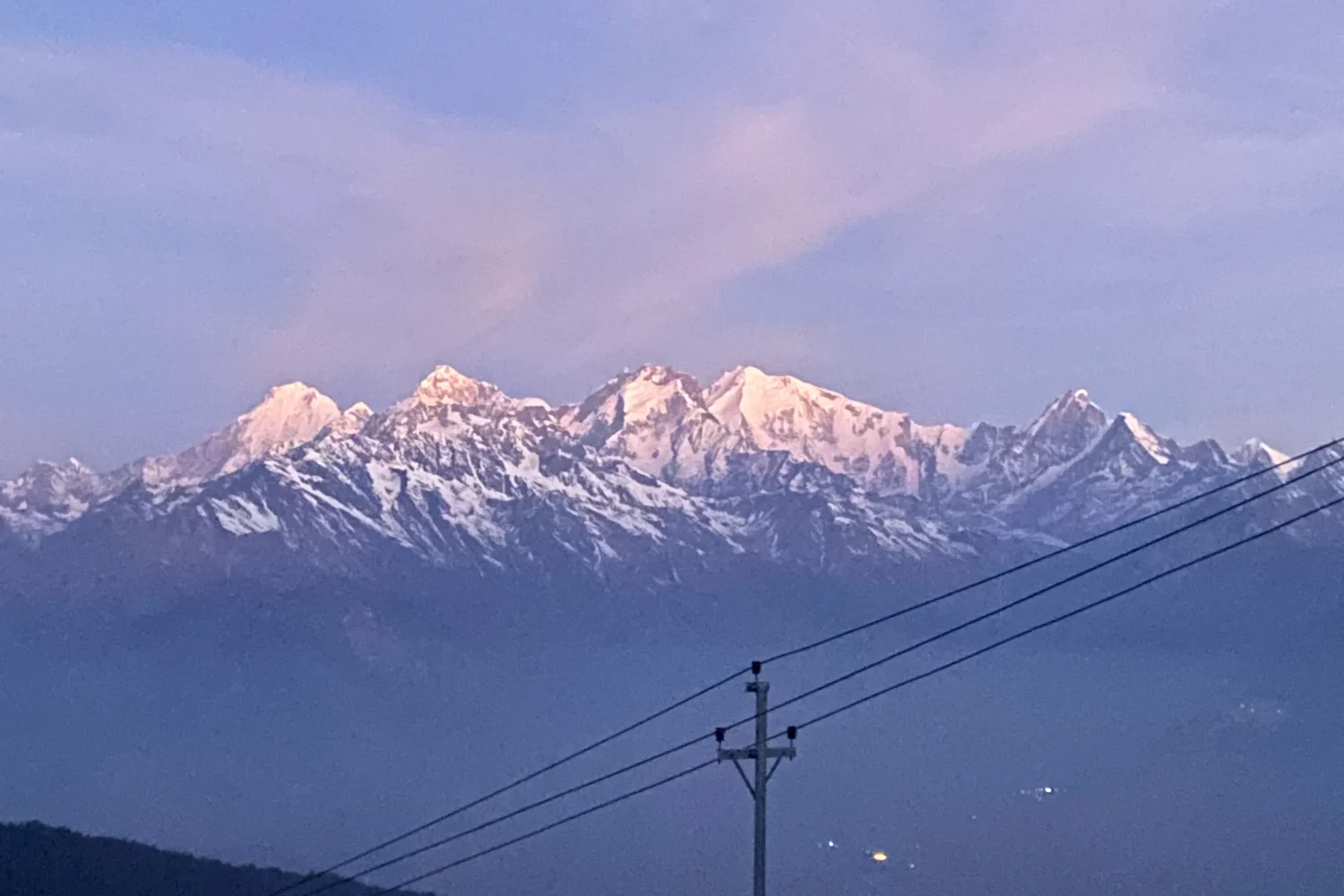 morning view of mountains range from buddha bihar