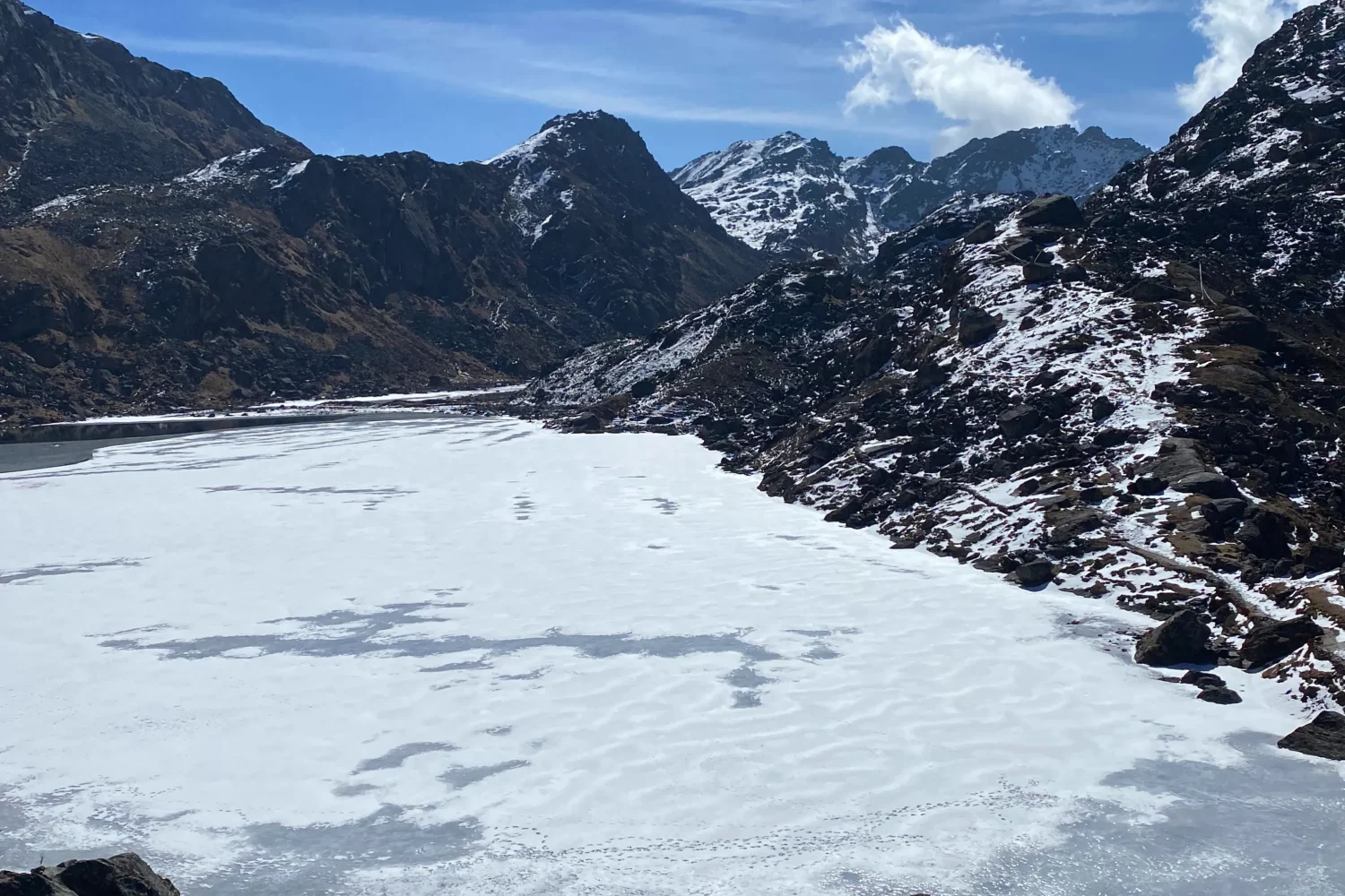 holy gosaikunda lake photo during februrary