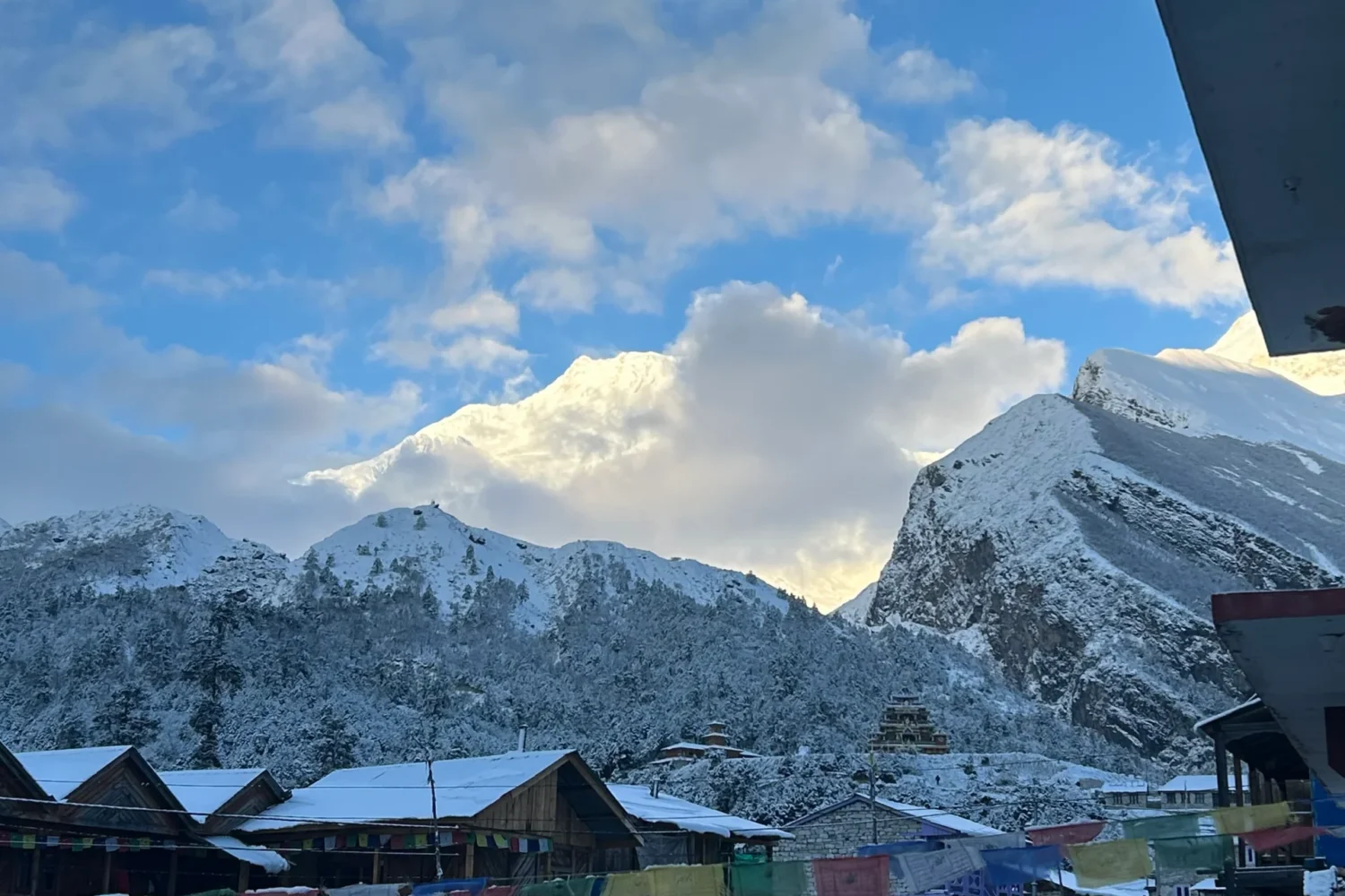 view from syala gaun at manaslu