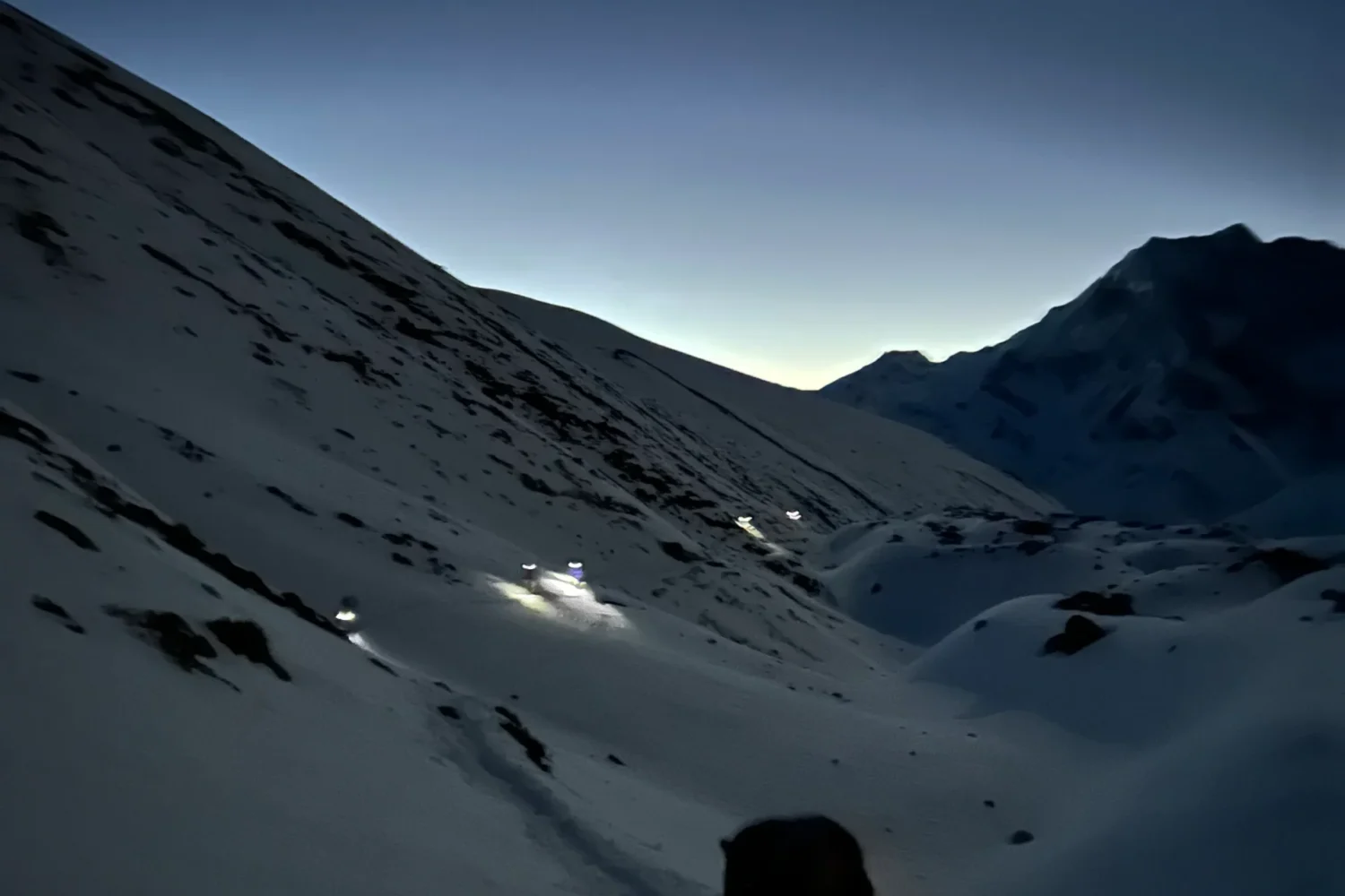 Early morning trek started during manaslu circuit