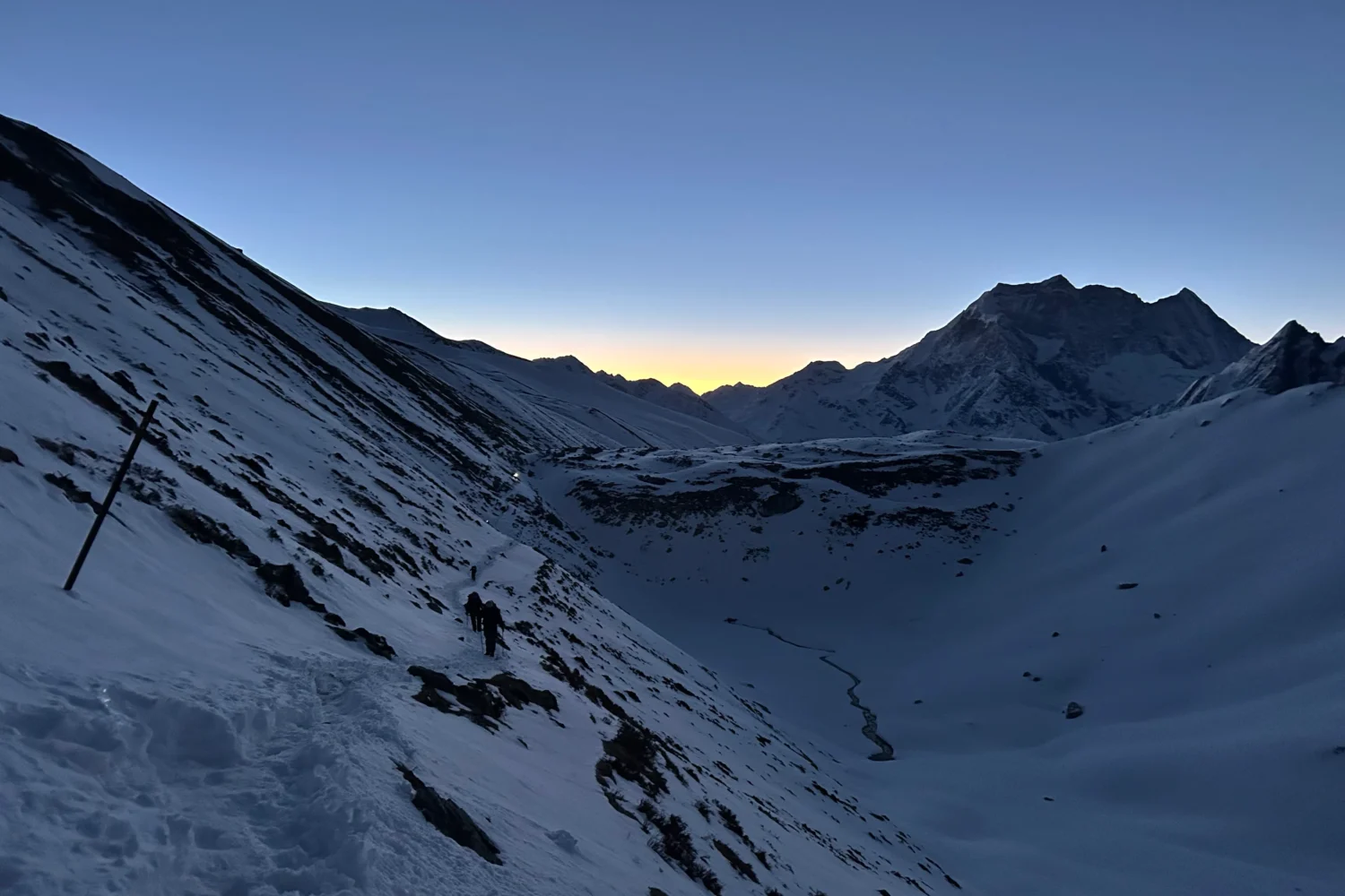 early morning view from manaslu circuit trek