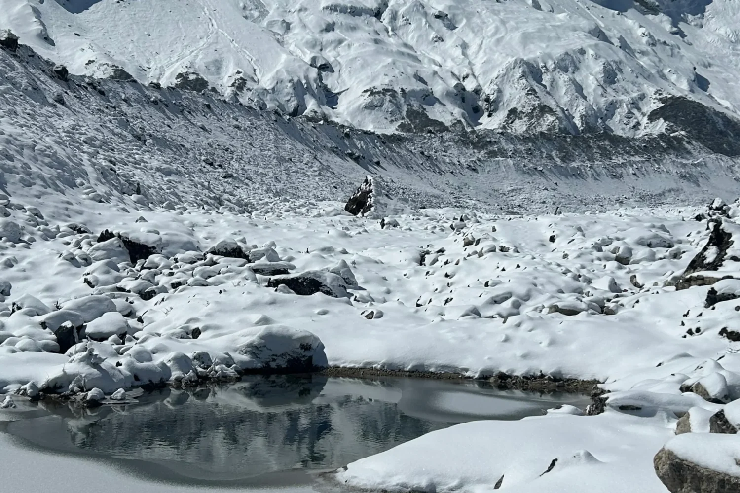 snow fall at manaslu
