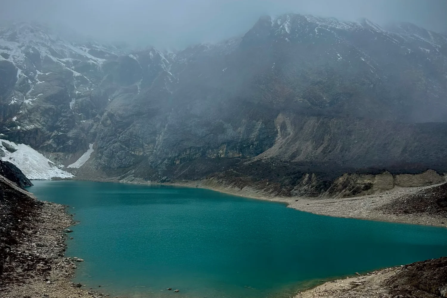 View of Birendra lake as seen during Manaslu circuit trek
