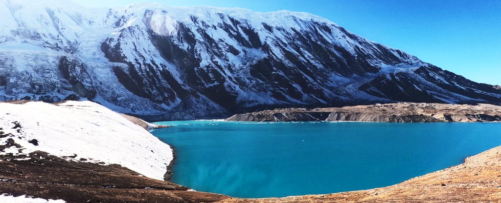 Tilicho Lake at 4,919 meters on Annapurna Circuit Trek in Nepal