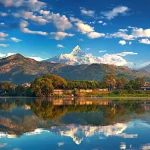Beautiful pokhara phewa lake photo