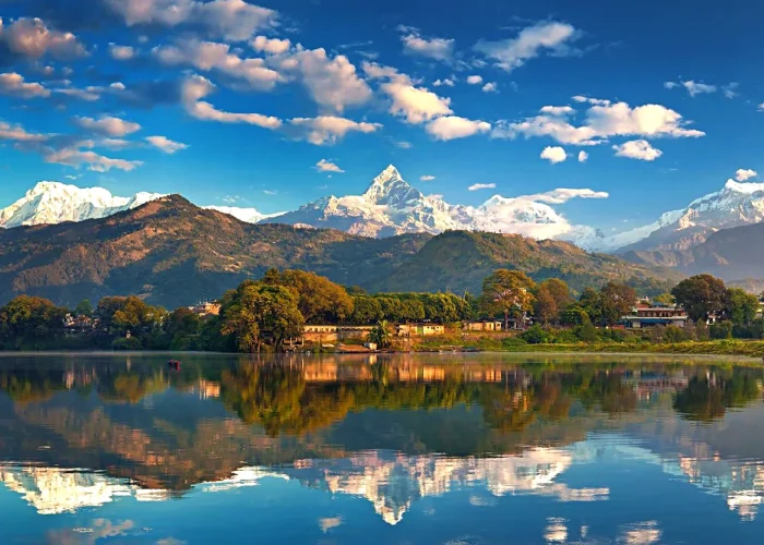 Beautiful pokhara phewa lake photo