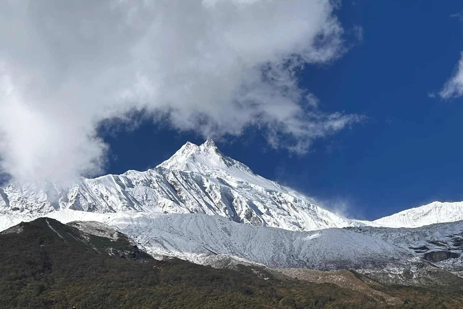 Manaslu Circuit Trek 2026 – panoramic view of Mount Manaslu 8,163m
