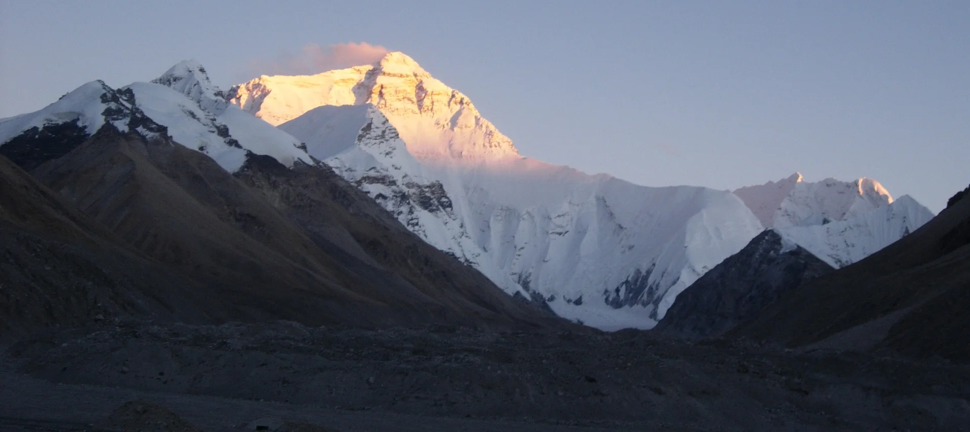 North Face of Mount Everest with snowy peaks and ridges