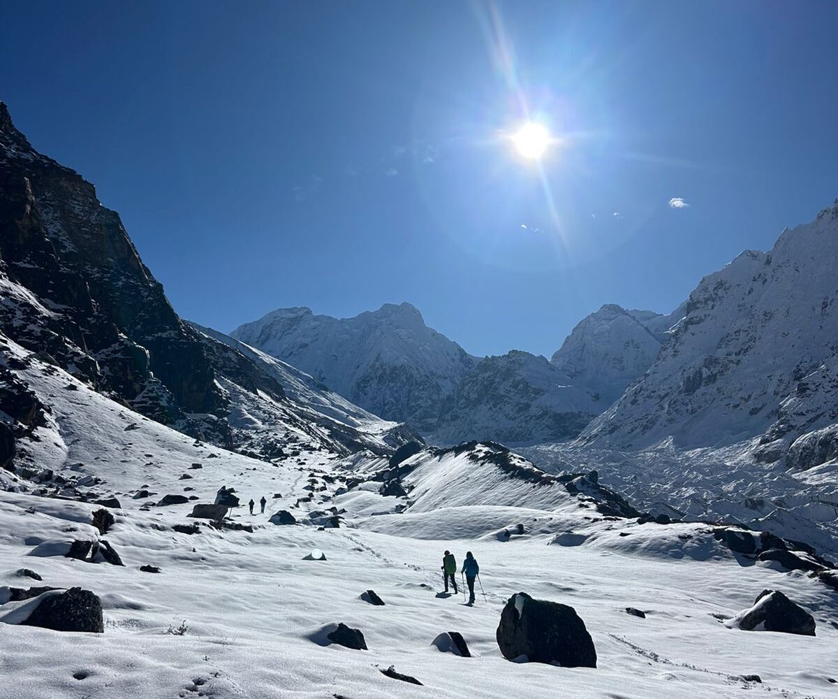 Kanchenjunga trek photo 52: Mountain view of Kanchenjunga, meaning 'five treasures of snow'