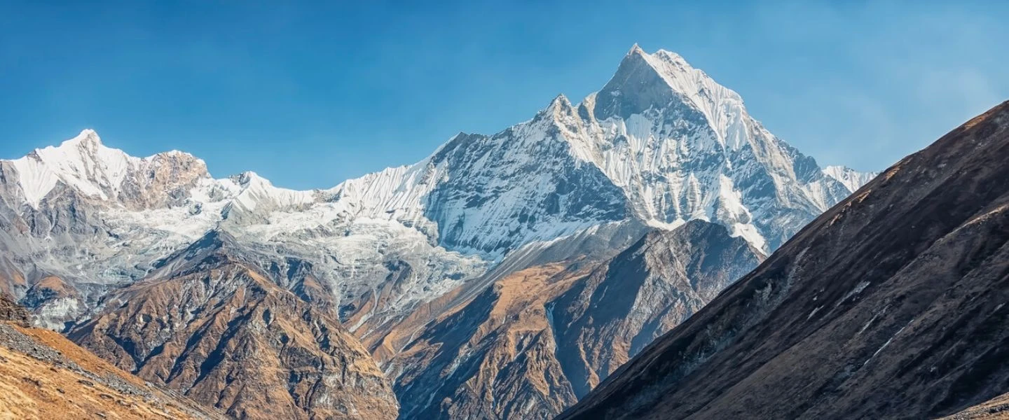 View of Annapurna mountain range during Annapurna trekking in Nepal