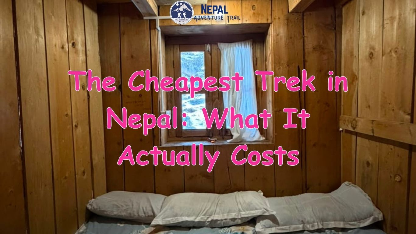 Rustic teahouse room accommodation during the cheapest trek in Nepal