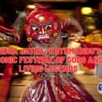 The fierce Lakhe masked dancer performing in the streets of Kathmandu during the Indra Jatra festival