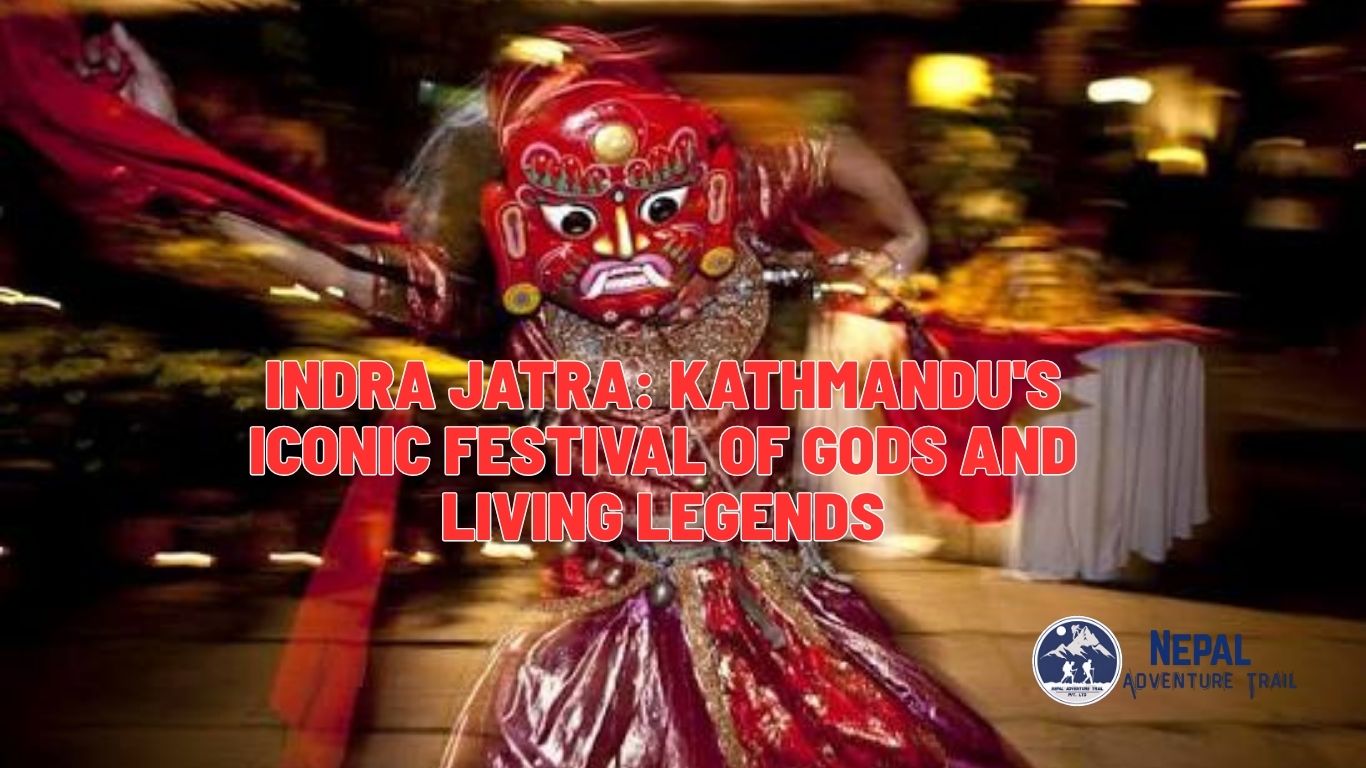 Indra Jatra 2026 The fierce Lakhe masked dancer performing in the streets of Kathmandu during the Indra Jatra festival