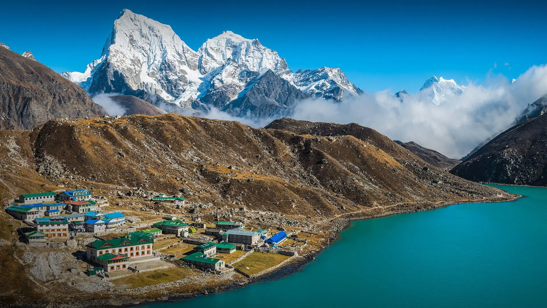 lake-landscape-nepal-himalayas-snowy-mountain-hd Mountains of Nepal