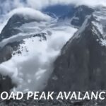 Broad Peak avalanche site on the West Spur route, Karakoram, July 2026