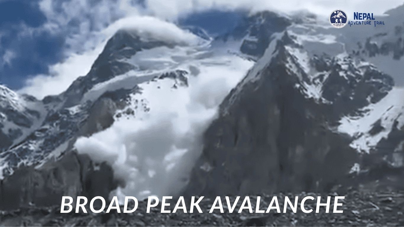 Broad Peak avalanche site on the West Spur route, Karakoram, July 2026