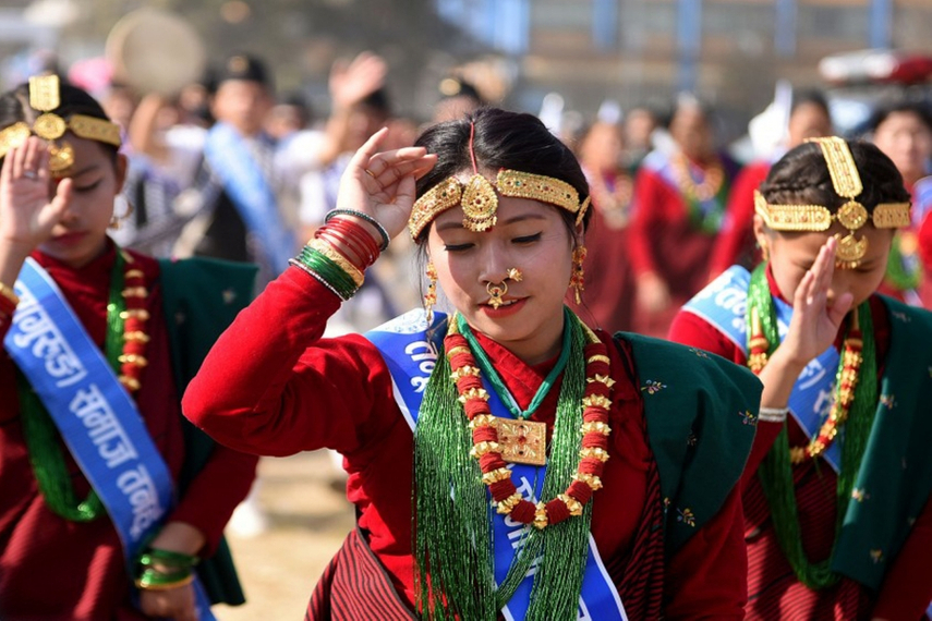 Nepali cultural dance during a Nepal Cultural Tour
